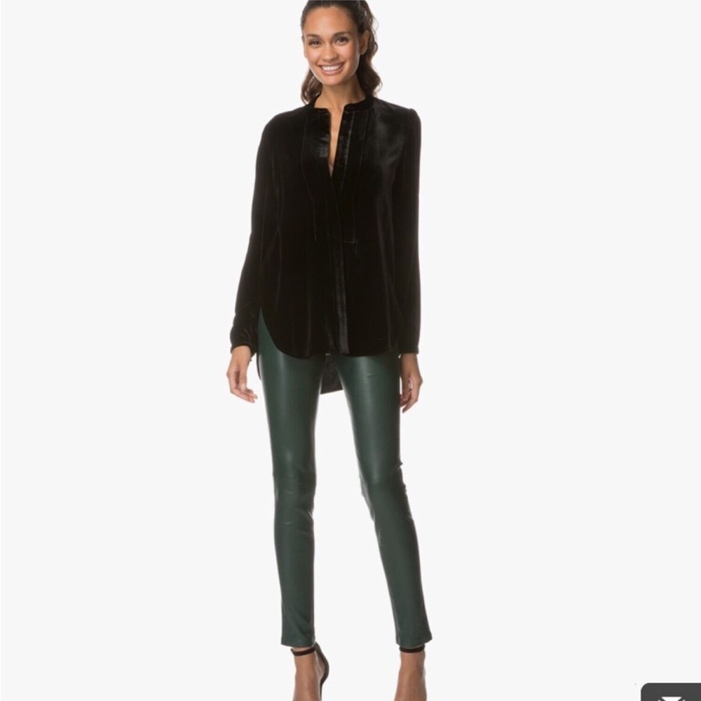 Theory ADBELLE L2 Bristol Green Leather Leggings